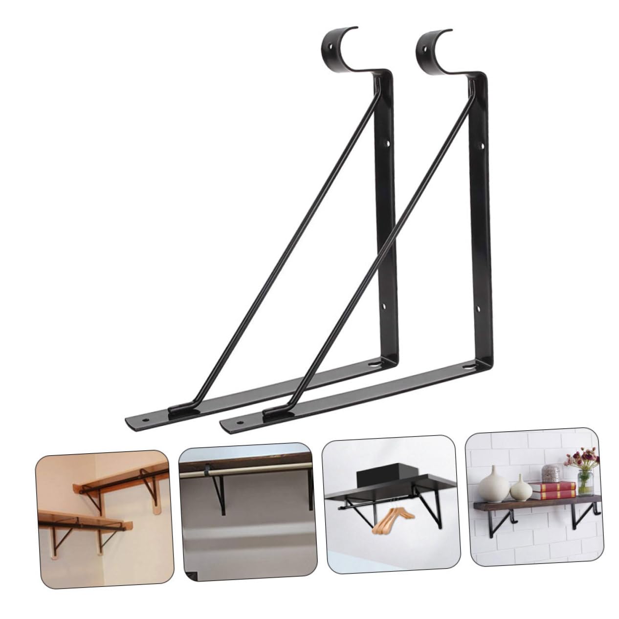 POPETPOP 2pezzi Staffe Da Muro Metallo Supporto Per Mensole Design Robusto e Elegante Per Garage Casa e Ufficio Facile Installazione e Ottima Capacità Di Carico