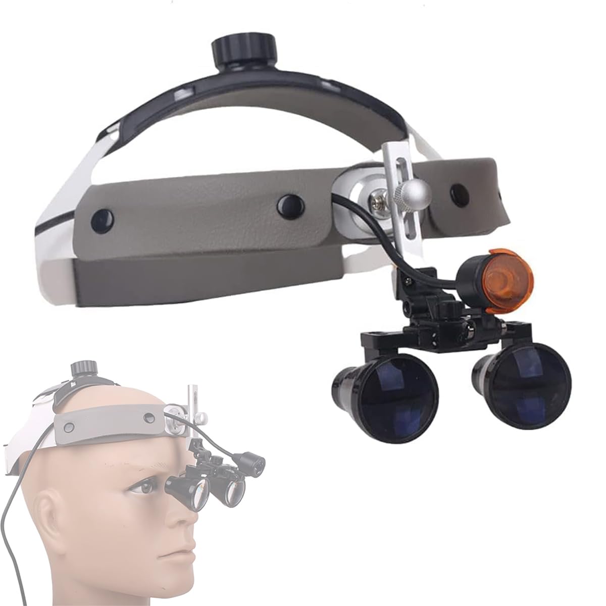 Orale Zahnärztliche Lupenbrille, 2,5X / 3,5X Chirurgische Fernglaslupen, Mit LED-Licht Und Filter, 350-480mm Arbeitsabstand, Für Medizinische HNO-Untersuchungschirurgie
