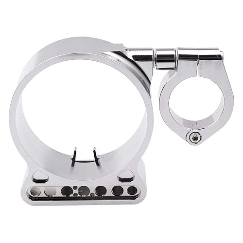 Miniatura 4 de HIYOYO Soporte de reubicación de velocímetro de montaje lateral cromado Soporte de montaje del odómetro de ajuste de 1.535 in para Harley Forty
