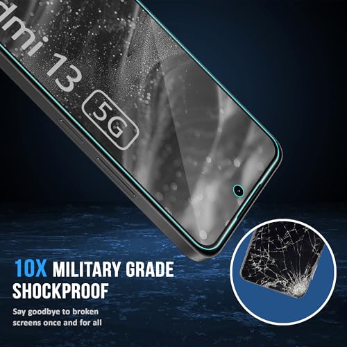 Image of ArmourPro Military Grade Matte Anti-Glare Tempered Glass Screen Protector for Redmi 13, Redmi 12 and Poco M6 Pro (6.79 Inch) With Installation Kit | Edge to Edge Coverage | Black (Pack of 2)