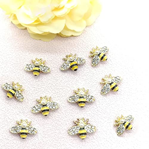 Flower Nail Charms And Bee Nail Charms 3D Acrylic Nail Art Rhinestones Colorful Mixed Cherry Blossom Spring Acrylic Nail Supplies With Pearls Manicure Diy Nail Decorations #TOP3
