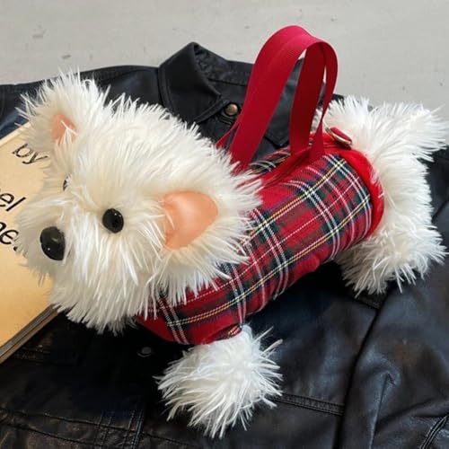 Plush Shoulder Bag Cute Dog Fluffy Crossbody Bag Soft Plush Cross Bag Cartoon Animal Puppy Messenger Bag for Ladies Girls3