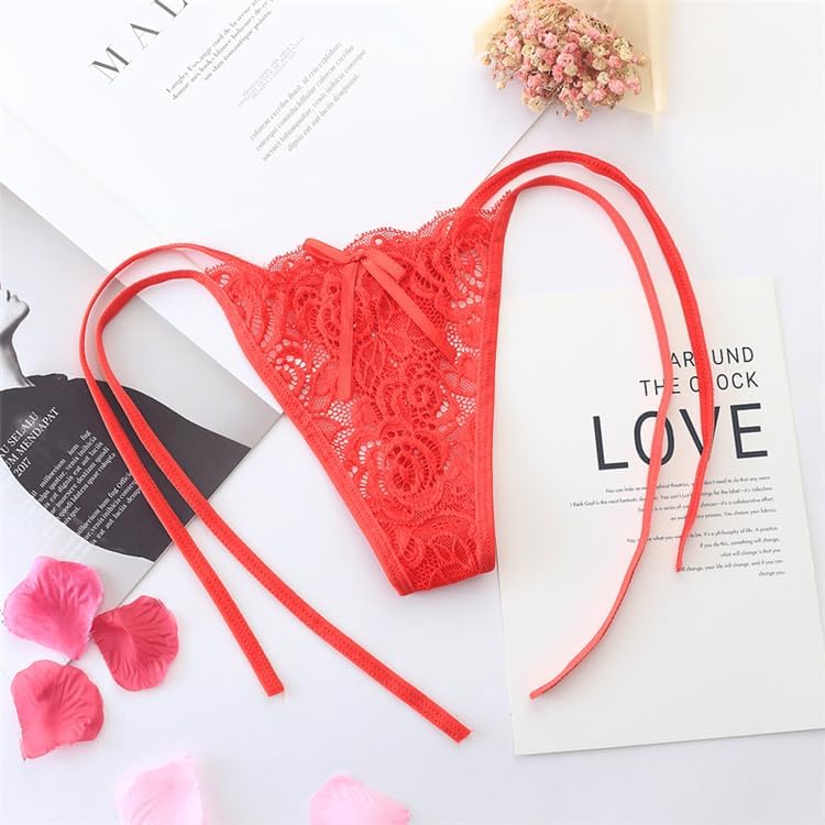 Women's Side Tie Thong Panties Adjustable Lace Sheer Seamless Underwear - No Panty Lines, Soft Breathable Bow Tie Comfort - Image 5