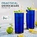 Zulay Kitchen Plastic Drinking Glasses (Set of 6) – 24oz Acrylic Shatterproof Water Cups for Home, Kitchen & Outdoors – Cobalt Blue Glass Look – BPA & Lead-Free – Top-Rack Dishwasher Safe