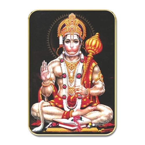 Image of SAF Hanuman Ji Wall Painting | Spiritual Hindu God Wall Art on MDF Board with Golden Frame | Religious Pooja Room, Home Temple & Gift Decor for Positive Energy (13 x 19 Inch) MG01-1045