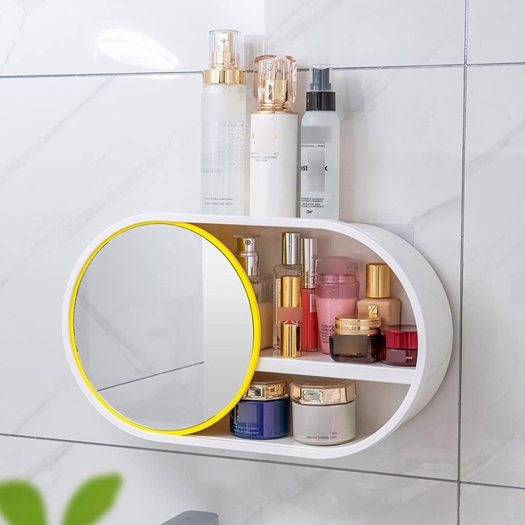 Organizador de cosméticos Organizador de brochas de maquillaje, organizador de almacenamiento de cosméticos, estante de exhibición de lápiz de cejas montado en la pared, gran capacidad Organizador cos