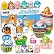 20PCS Squishies Toy Anti Stress Spielzeug Tier Kawaii Squishies Set mit Korb Party Mitgebsel Kindergeburtstag Gastgeschenke Geburtstag Mitgebsel Kinder Pinata Füllung Squeeze Toy für Kinder Mädchen