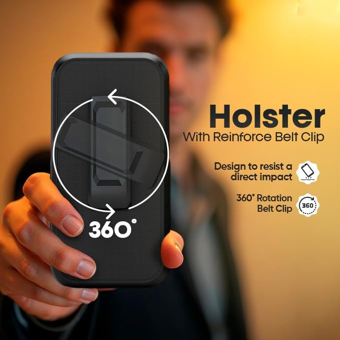 MOTIVE for iPhone 17 Pro Case with Belt Clip, Rugged Dual-Layer, Shockproof 17 iPhone Pro Holster case Belt Clip, Slim Wireless Charging Compatible, Durable Kickstand, 6.3” | Ranger v2 Series - Image 4