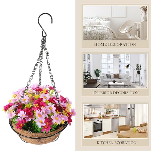 Flores artificiales colgantes realistas Toddmomy de seda resistente a roturas 4