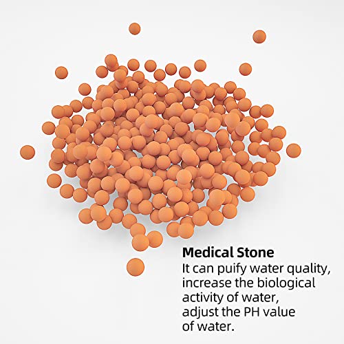 Cobbe 2 Packs Replacement Shower Head Beads，90G Shower Filter Stone Beads，Mineral Stone Balls For Water Filtration，For Filtered Shower Head (Orange Gray White) #TOP3
