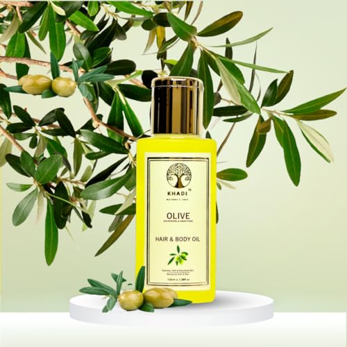 Image of Khadi Nature's Tree Olive Oil For Hair, Skin and Face Massage Specialist, 100 ml
