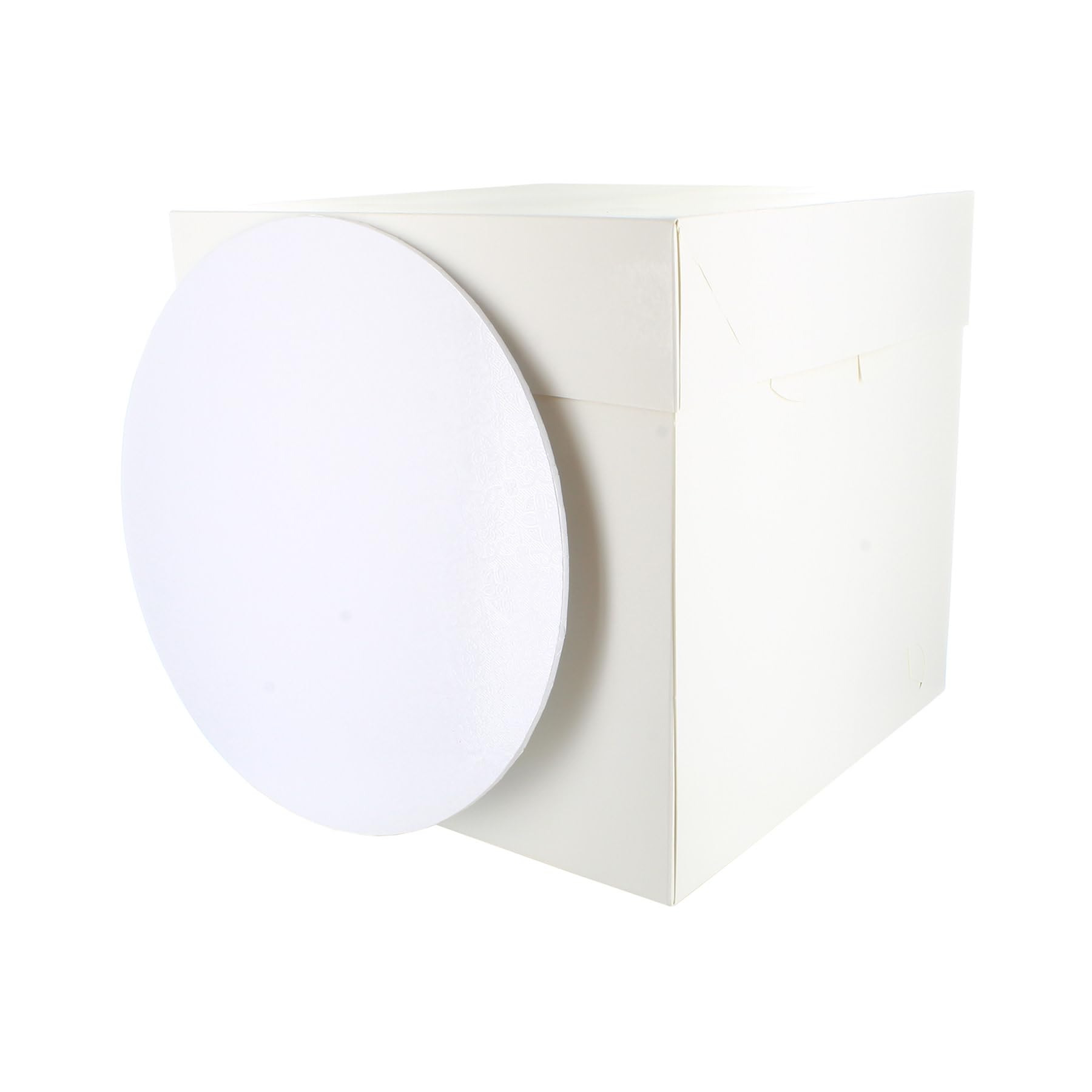 Culpitt Tall Cake Box & White Board Set | 10" | 10 x 10 x 10 Inch Square for Tiered or Decorated Transport | Premium Masonite Board Included