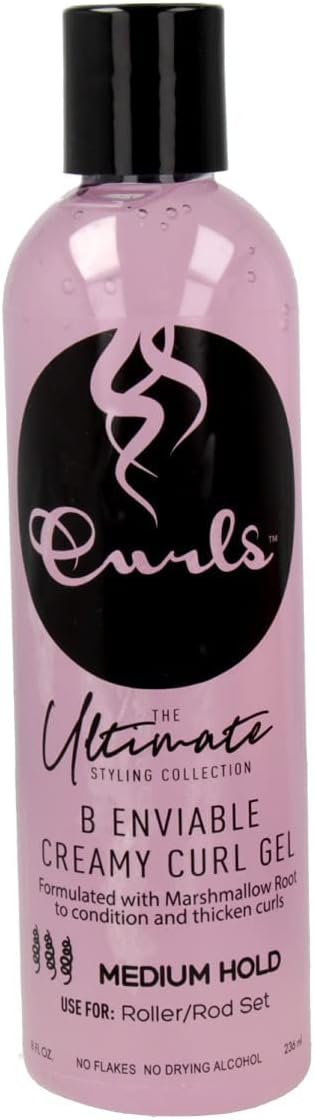 CurlsThe Ultimate Styling Collection B Enviable Creamy Curl Gel (Medium Hold), 8 Ounces, PINK