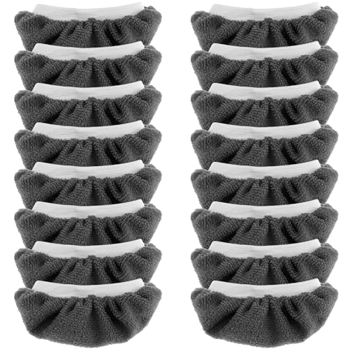 ZJRDYYK 16 Pack Steam Mop Pads for Handheld Steam Cleaner, Universal Microfiber Cloths for Handheld Steam Cleaner, Steam Cleaner Accessories, Washable Steam Cloth Accessories (Gray)