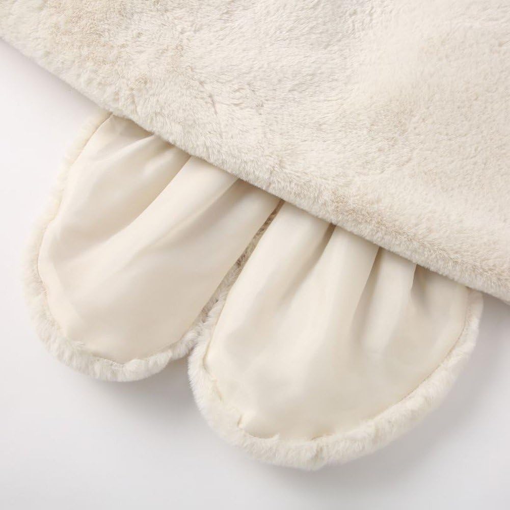 Ymxygz Stola Avvolgente con Scialle in Pelliccia Sintetica con Spilla con di Perle Finte, Mantella con Coprispalle Lungo Sposa, Sciarpa Calda Invernale per Festa di Nozze