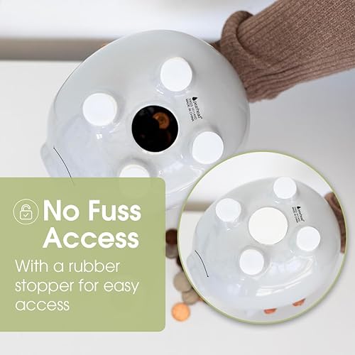 Miniatura 9 de Pearhead - Alcancía de cerámica de cerdito ideal como regalo Rosa con lunares blancos alcancía