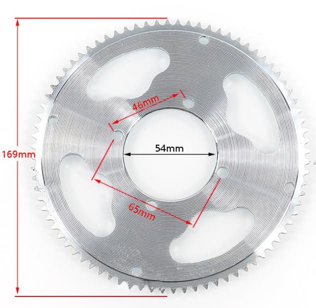 Amazon.com: Unifizz 80 Tooth Rear Sprocket 25H Chain, 54mm Center