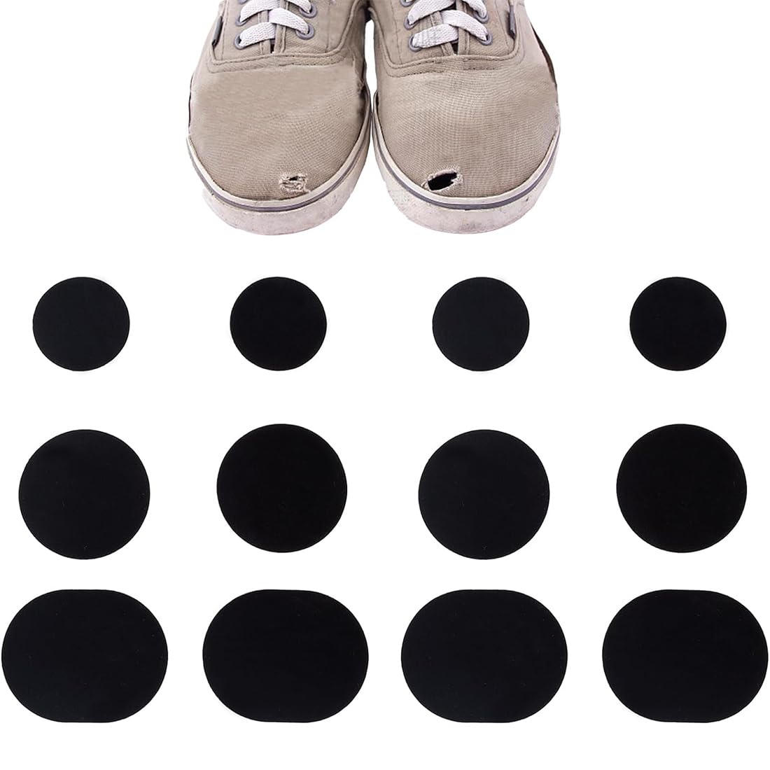 AFCJLTO Toppa per Riparazione Scarpe - Kit 12 pezzi toppe adesive ripara  buchi scarpe - per punta e tallone di sneakers e tacchi alti - pratiche e  resistenti patch scarpe, Facile da