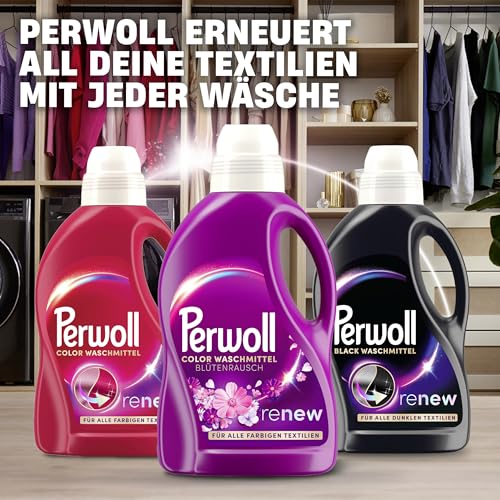 Perwoll Blütenrausch Waschmittel (27 Waschladungen), Feinwaschmittel reinigt sanft und erneuert Farben und Fasern, für alle farbigen Textilien, Color Waschmittel mit Dreifach-Renew-Technologie 5