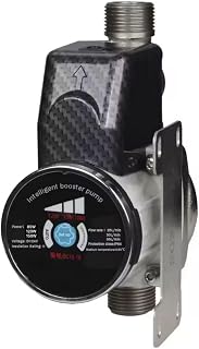 Flojoy Intelligent 24V DC 3 Speed, 150W Permanent Magnet, Silent Automatic Booster Pump 33L/min Flow With 220V Ac Adapter for Shower/Geyser/Washing Machine Dishwasher (2 Points Equal pressure)