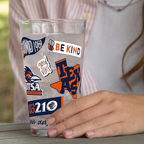Image of Logo Brands NCAA 16 oz Pint Glass - Durable Glass With Bold Team Color- Chip-Resistant Rim Drinkware For Fans, Tailgates, Home Bars & Everyday Use
