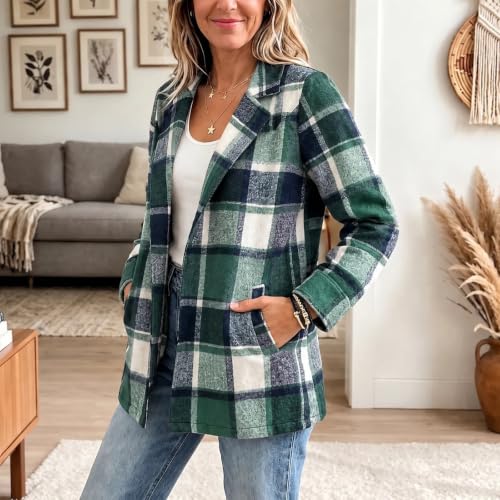 Flannel Jacket Women Shacket Plaid Long Sleeve Casual Fall Outfits 2026 - image 3