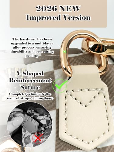Image of Black and White Checkered Crossbody Bag Bum Bag for Women,Spacious Checkered Purse Fanny Packs Belt Bag