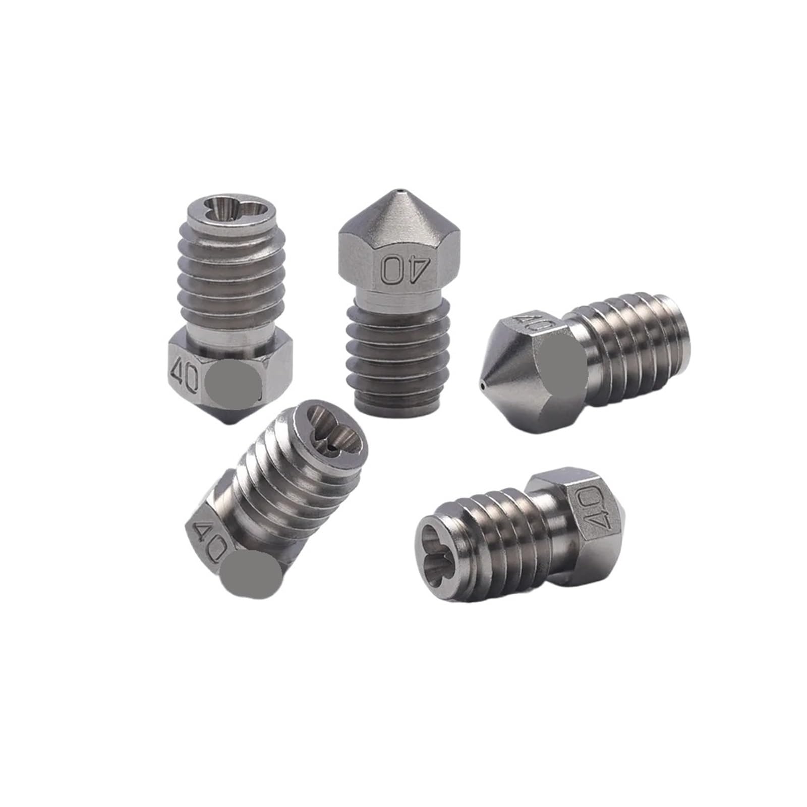 CHT MOS Messingdüse 0, 4 mm M6, kompatibel mit BIGTREETECH | 3D-Drucker-Düse für 1,75-mm-Filament, M6x1-Gewinde, 12,5 mm Höhe, für 6-mm-Schlüssel(3pcs)