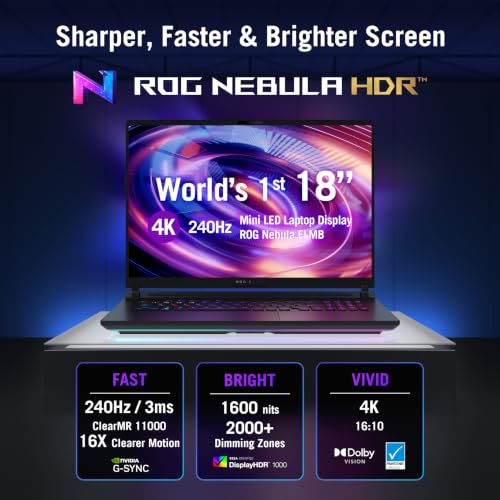 Image of ASUS ROG Strix Scar 18 (2026),Intel Core Ultra 9 (Series 2),RTX 5080-16GB,32GB RAM (Upgradeable),1TB SSD,4K FHD+,18 inch(45 cm),Win 11,M365 Basic(1Y),Office 24,Black,3.7 Kg,G835LWG-TQ363WS,Gaming Laptop