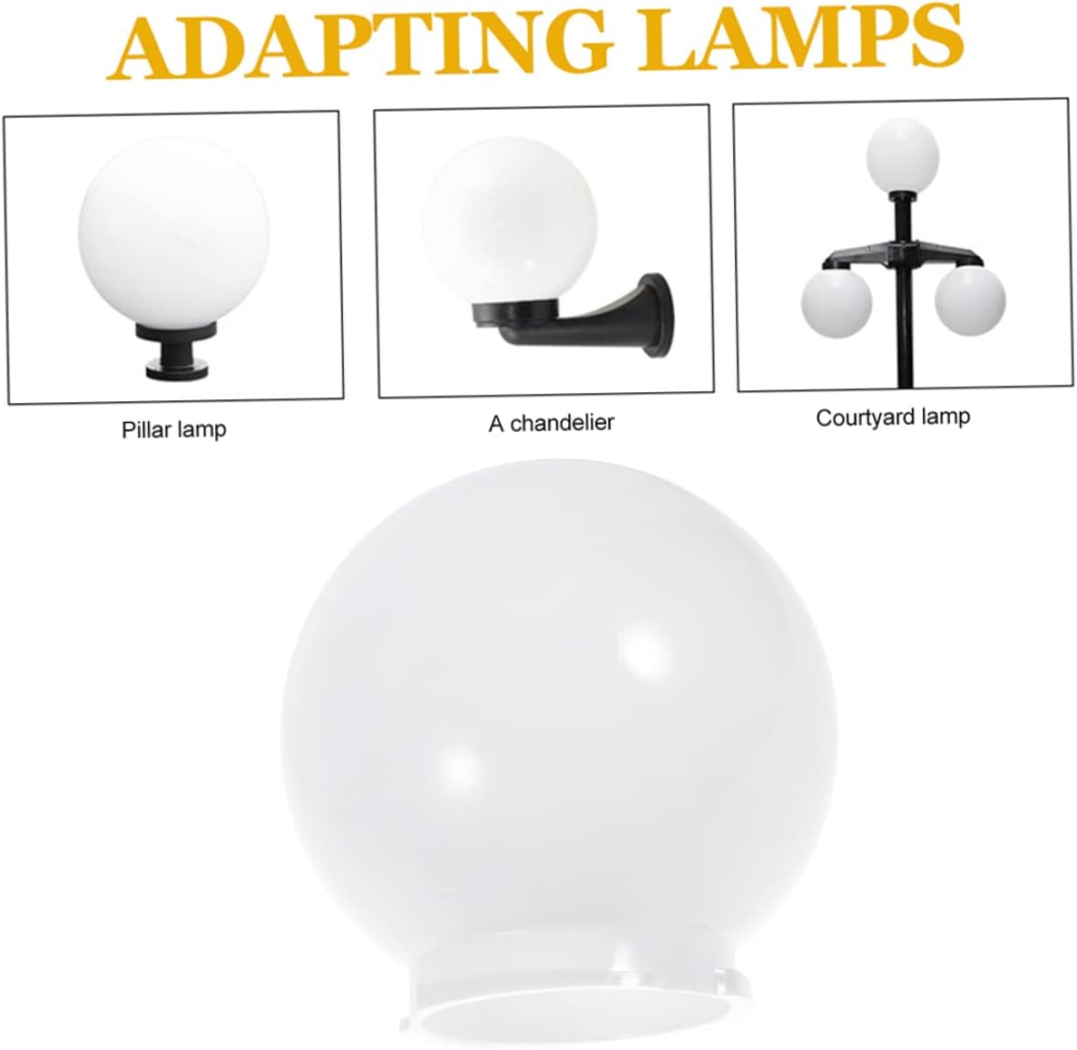 Acrylic Globe Lamp Shade for Outdoor Post Light Fixture 12-Inch Replacement Light Cover Waterproof Wall Lamp Shade Elegant Design