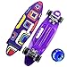 Produktbild Vierrädriges 22-Zoll-Fischteller-Skateboard mit Griff und Bürste Straßenbananenbrett Kinderroller PU mit hellem Rad lila