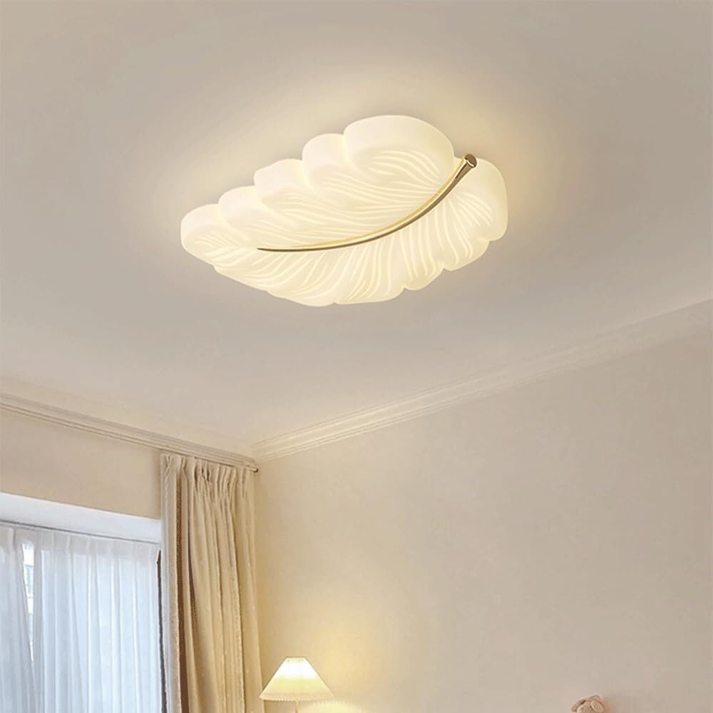Acrylic Ceiling Light LED Modern White Ceiling Light Fixture Feather Ceiling Light, Simple Indoor Decor Ceiling Lamp 40W for Bedroom, Living Room, Kitchen, Hallway