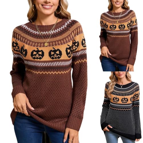 Vintage Sweater for Women Trendy Halloween Knit Pullover Winter Warm Tops - image 1