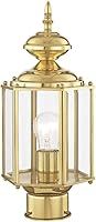Vista 8 de Livex Lighting 2117-02 Poste al aire libre con pantallas de vidrio biselado transparente, latón pulido