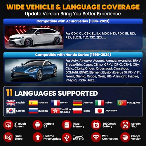 image for 2024 LAUNCH Creader Elite V2.0 for Honda Acura OBD2 Scanner, Full Syst