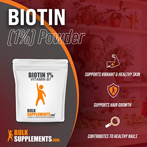 Bulksupplements.com Biotin 10000Mcg Powder (Vitamin B7) - Biotin Supplement For Hair, Skin And Nails - Unflavored & Gluten Free - 10 Mg Biotin Per Serving (100 Grams - 3.5 Oz) #TOP2