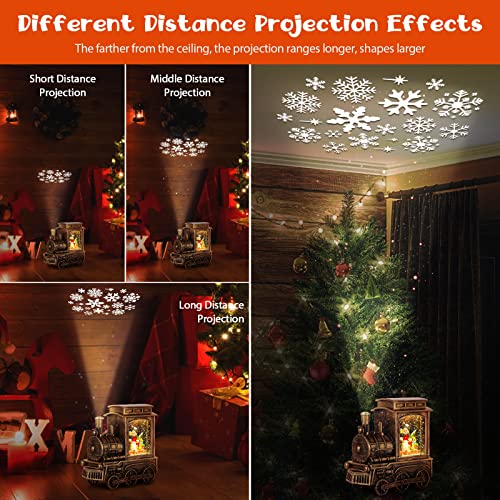 image for FUSPWEAO Christmas Snow Globes, Vintage Musical Christmas Snow Globe L