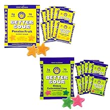Better Sour Passion Fruit and Guava Calamansi Lime Gummy Stars Bundle, 10 Packs Each 20 bags total