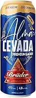 Cerveja Puro Malte Premium Alma Cevada Bruder 473ml, Caixa com 12 Unidades, 0% Açúcar, 0% Carboidrato, Baixa Caloria, Lager Refrescante, Sabor Equilibrado, Ideal para Dieta Low Carb