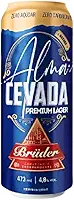 Cerveja Puro Malte Premium Alma Cevada Bruder 473ml, Caixa com 12 Unidades, 0% Açúcar, 0% Carboidrato, Baixa Caloria, Lager Refrescante, Sabor Equilibrado, Ideal para Dieta Low Carb
