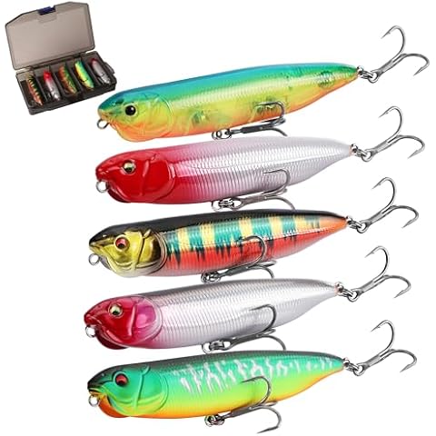 FLISSA 5PCS Top Water Fishing Lures Cover