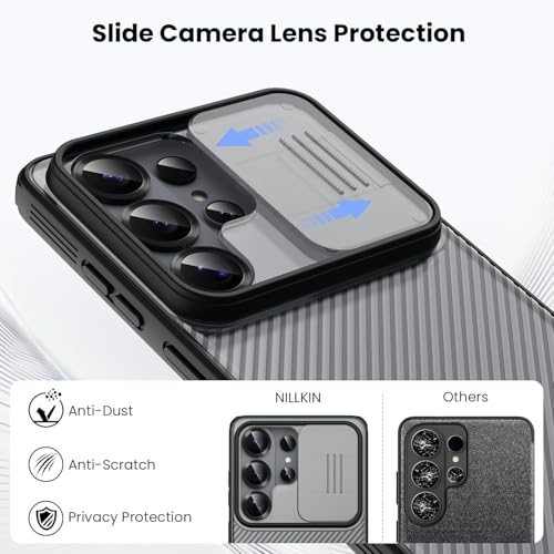 Image of Nilkin Classic Series Compatible for Samsung S26 Ultra Case with Camera Cover, [Camera Lens Protector] [Scratch-Resistant] [360 Full Protection] Shockproof Slim Phone Case (TP-Black, S26Ultra)