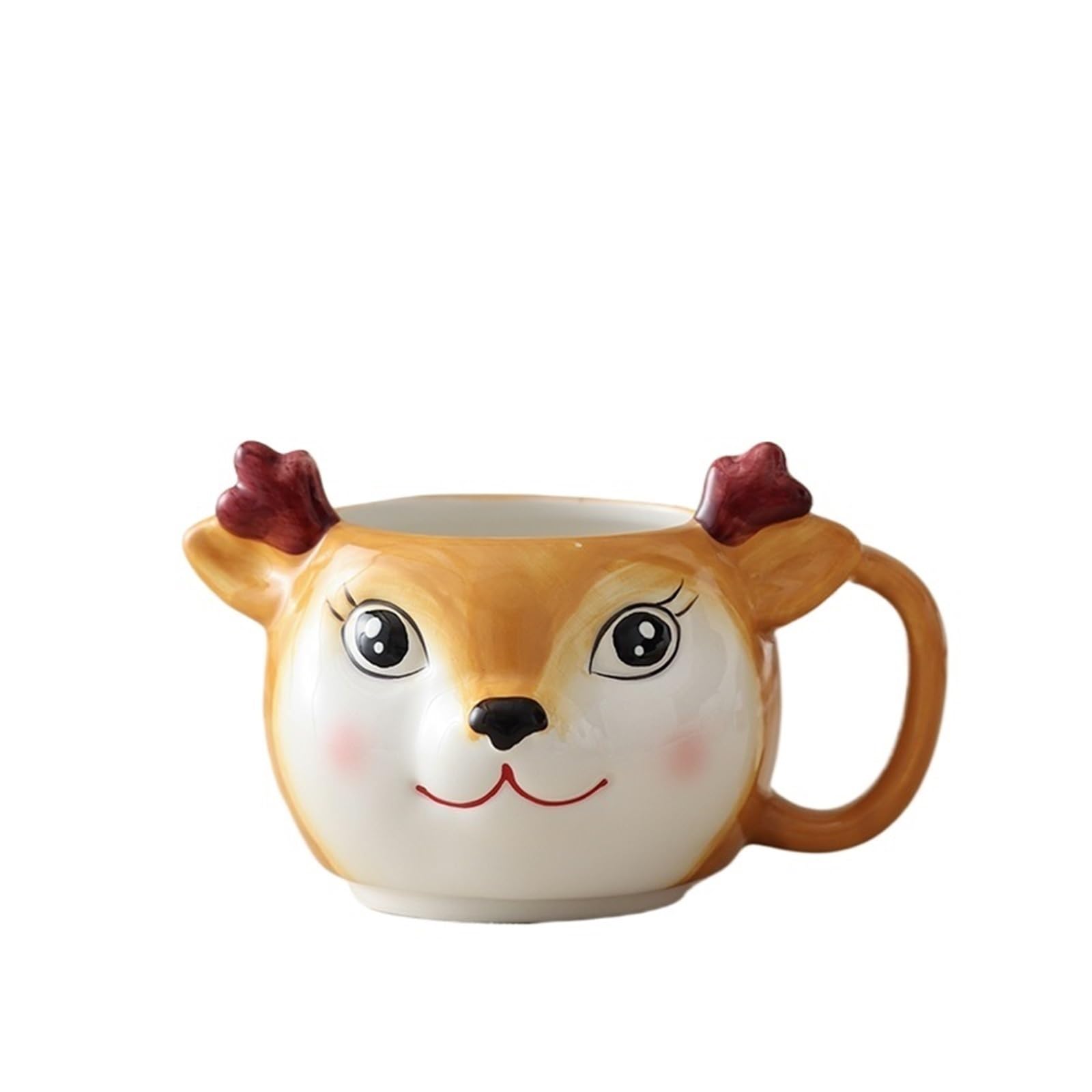 Taza de café de Papá Noel de dibujos animados, tazas apiladas de cerámica, tazas lindas de muñeco de nieve Para Boda(Red)