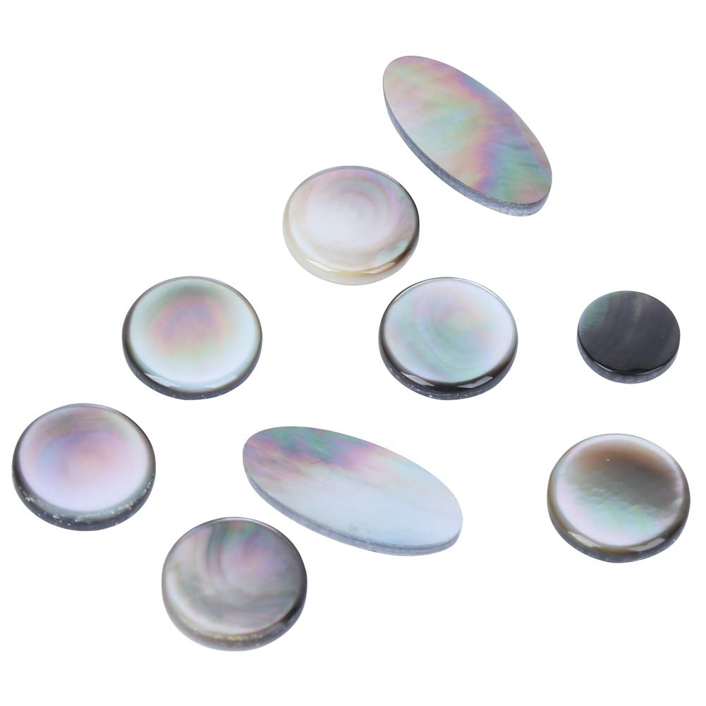 Tbest Bottoniera per Sassofono, 9 Pezzi, Set di Bottoni per Chiave Sax in Bianco e Nero, Accessori per Strumenti Musicali, Accessori per Decorazioni per Bottoni per Sassofono
