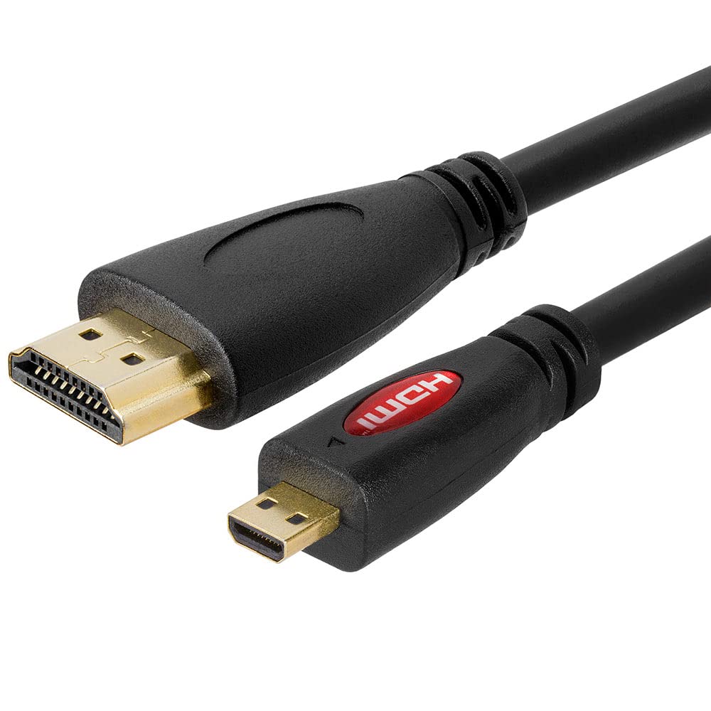 Cmple 459-N MICRO HDMI al oro cable HDMI plateado para tel-fonos celulares 6 PIES