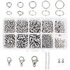 PH PandaHall 830pcs Jewelry Making Findings Stainless Steel, 680pcs 5 Styles Jump Rings 90pcs 3 Styles Lobster Claw Clasps 30pcs 40mm Extender Chains 30pcs Chain Drop for DIY Bracelet Necklace