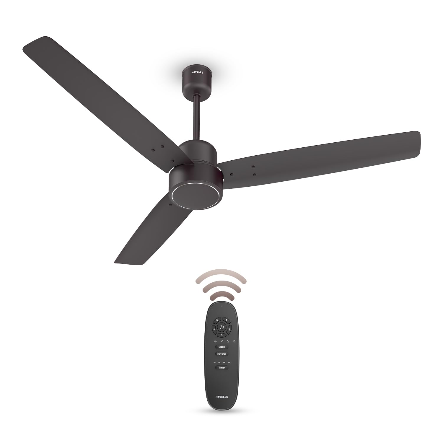 Havells FAB BLDC Ceiling Fan 1200mm, 380 RPM, Savings upto 65%, Reverse Rotation, 4 Modes (Boost, Sleep, Breeze, Mop), Low Wattage 30W, Low Noise, Air Flow:225 CMM, 3 Year Warranty, Smoke Brown