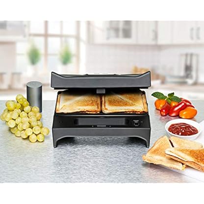 ROMMELSBACHER Multi Toast & Grill SWG 700 'Max' - 3 antihaftbeschichtete Wechselplatten für Sandwiches, Belgische Waffeln, Gegrilltes, 700 Watt, schwarz/edelstahl – Bild 6