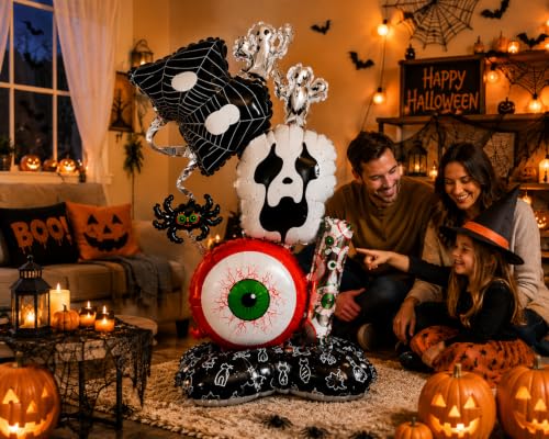 Image of AMFIN Halloween Skeleton Eyeball Spooky Foil Balloon Decoration