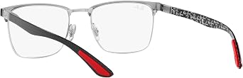 Ray-Ban Unisex RX8421 Square Prescription Eyewear Frames, Black On Silver/Demo Lens, 52 mm